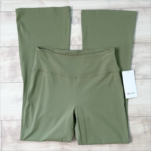 NWT Lululemon Groove Super High Rise Flared Pant Nulu Bronze Green 14 - Picture 3 of 11